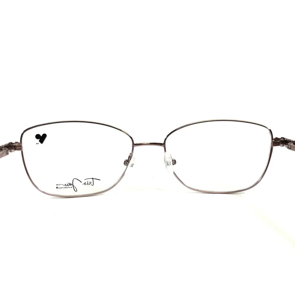 Tres Jolie Eyeglasses Frames 196 533 Purple Pink Wire Rim Crystals 55-17-140